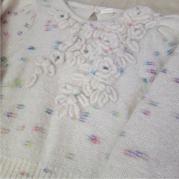 Loveshackfancy Claudette floral sweater XS EUC - Picture 6 of 12